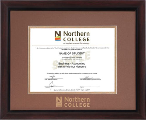 Northern College Double Mat 15 in. x 18 in. Brentwood Diploma Frame